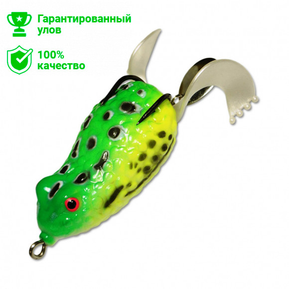 Приманка-незацепл. мягк. оснащ. плав. Лягушка-спиннер LF17 50mm, 12g, цвет C32 (Kosadaka)