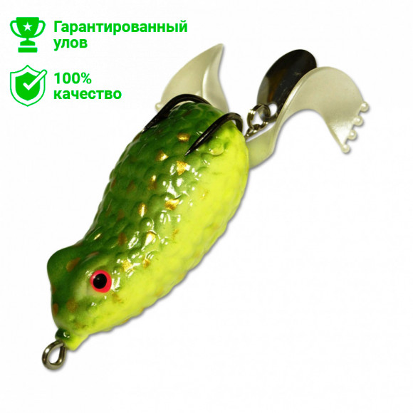 Приманка-незацепл. мягк. оснащ. плав. Лягушка-спиннер LF17 50mm, 12g, цвет C33 (Kosadaka)