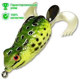 Приманка-незацепл. мягк. оснащ. плав. Лягушка-спиннер LF17 50mm, 12g, цвет C36 (Kosadaka)