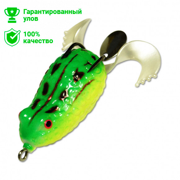 Приманка-незацепл. мягк. оснащ. плав. Лягушка-спиннер LF17 50mm, 12g, цвет C37 (Kosadaka)