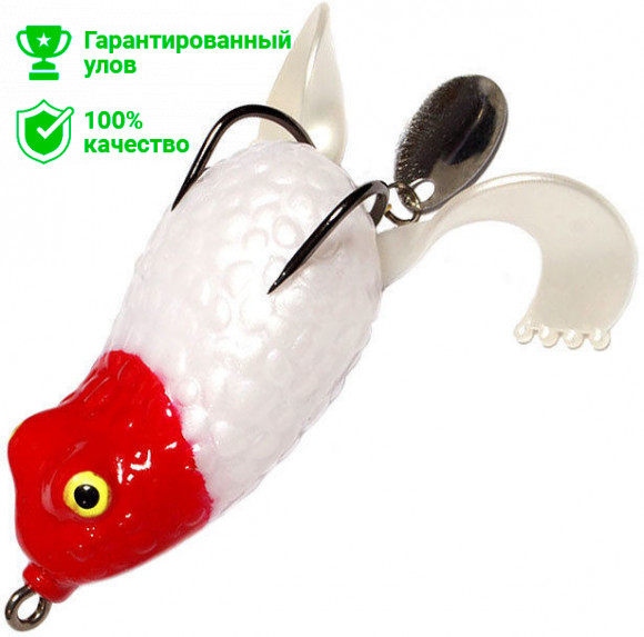 Приманка-незацепл. мягк. оснащ. плав. Лягушка-спиннер LF17 50mm, 12g, цвет C91 (Kosadaka)