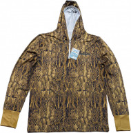 Футболка ICE SILK SUNBLOCK Sand Snake, размер 2XL, UV защита, с капюшоном, дл.рукав (Kosadaka)