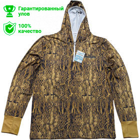 Футболка ICE SILK SUNBLOCK Sand Snake, размер L, UV защита, с капюшоном, дл.рукав (Kosadaka)