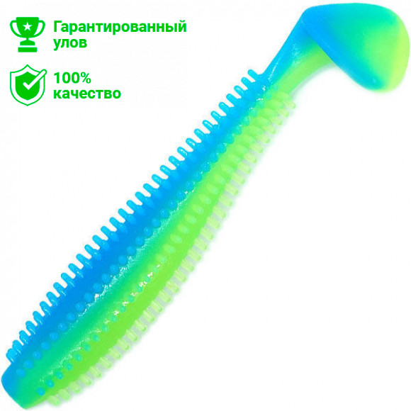 Виброхвост Kosadaka SPIKEY SHAD 90, 9шт., цвет BLS