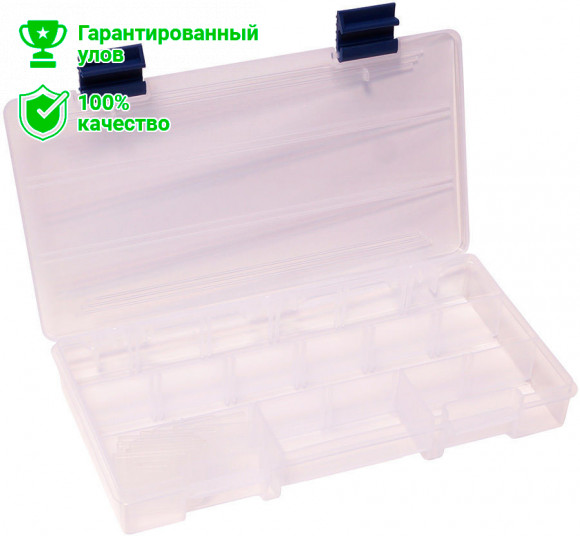 Коробка Kosadaka TB-S08-CL, 22*11*2.5см для приманок, регулируемая, прозрачная