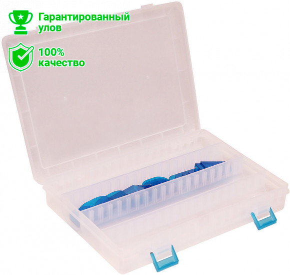 Коробка Kosadaka TB-S09-CL, 24.5*18*3см для приманок, регулируемая, прозрачная