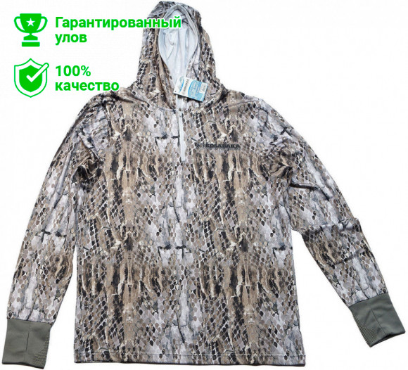 Футболка ICE SILK SUNBLOCK Snake, размер L, UV защита, с капюшоном, дл.рукав (Kosadaka)