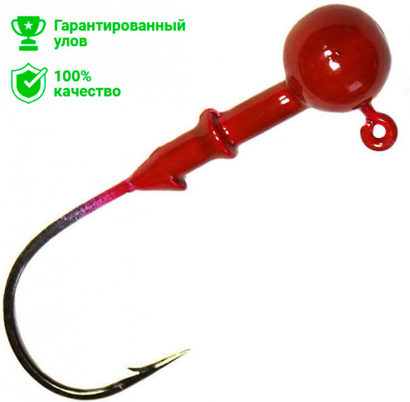 Джиг головка вольфрам Красный 1.8г, №1/0, 3шт (Kosadaka)
