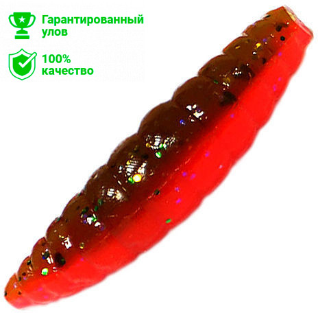 Приманка силик. Kosadaka MAGGOT 30, банка (12шт), запах сыра, цвет DGR (dark green red) MGG-030-CH-DGR