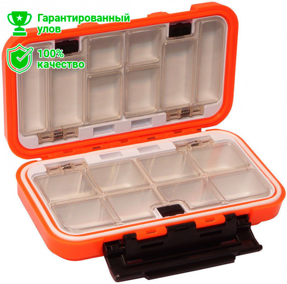 Коробка-раскладушка Kosadaka TB-S01-OR, 16*9*4.5см для мелочей/мушек, герметичная, оранжевая