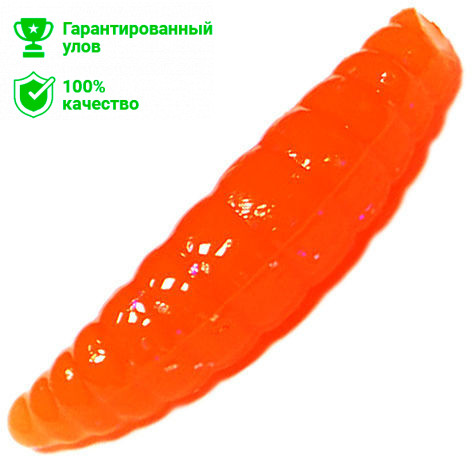 Приманка силик. Kosadaka MAGGOT 30, банка (12шт), запах сыра, цвет OR (orange) MGG-030-CH-OR