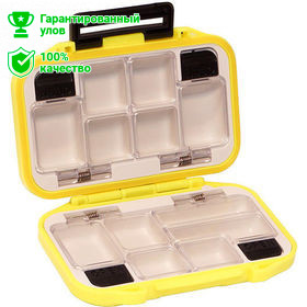 Коробка-раскладушка Kosadaka TB-S02-Y, 10.5*7*3см для мелочей/мушек, герметичная, жёлтая