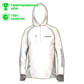 Футболка ICE SILK SUNBLOCK белая, размер L, UV защита, с капюшоном, дл.рукав (Kosadaka)