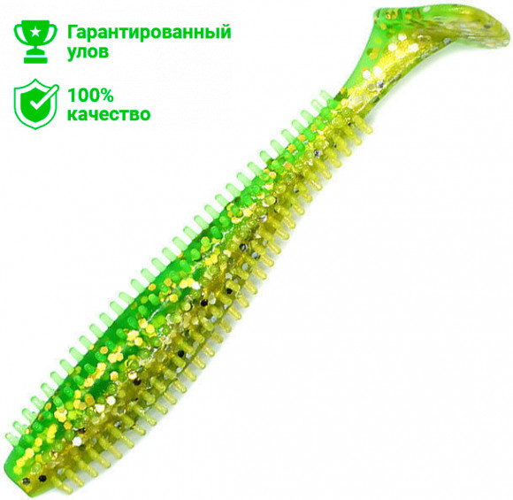 Виброхвост Kosadaka SPIKEY SHAD 90, 9шт., цвет GS