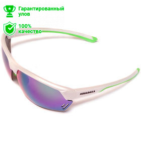 Очки поляризационные в футляре, зелён.зеркальн.линзы, оправа- белый+зел.резин. (Kosadaka)