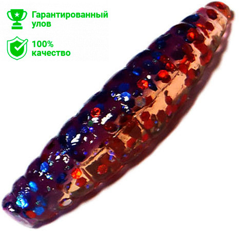 Приманка силик. Kosadaka MAGGOT 30, банка (12шт), запах сыра, цвет RB (red blue)