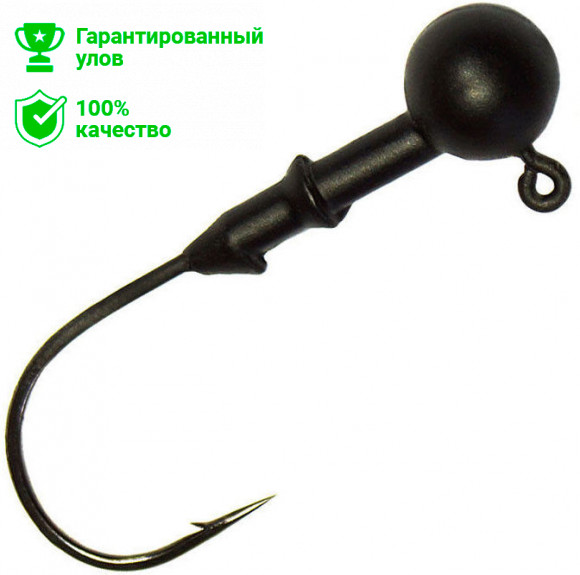 Джиг головка вольфрам Матово Черный 3.5г, №1/0, 2шт (Kosadaka)