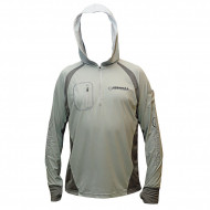 Футболка ICE SILK SUNBLOCK серая, размер XL, UV защита, с капюшоном, дл.рукав (Kosadaka)