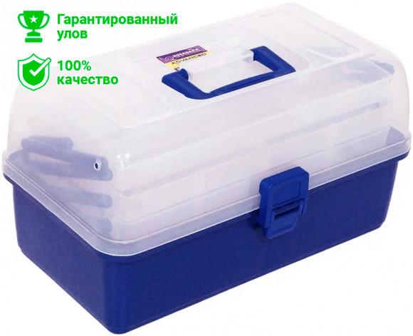 Ящик Kosadaka TB-S06-BLU, для снастей и мелочей, 3 полки, синий 