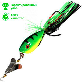 Приманка-незацепл. тверд. оснащ. плав. Лягушка-поппер с пропелл. LF35 45mm, 7g, цвет P15 (Kosadaka)