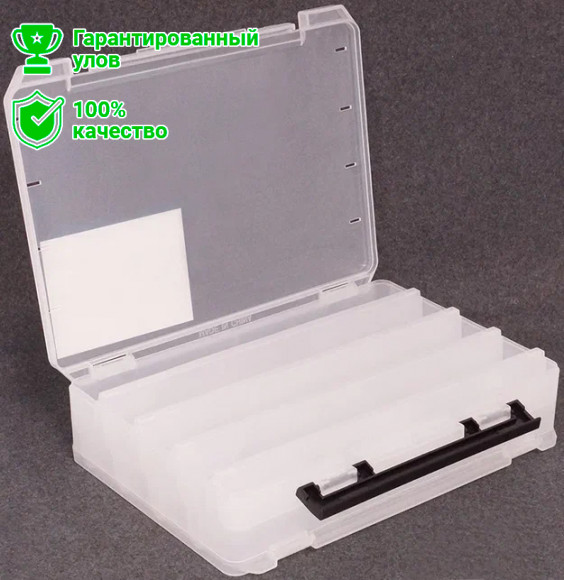 Коробка Kosadaka TB-S61A-CL для воблеров двухстор., продольн.секц., прозрачная