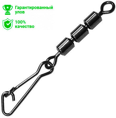 Вертлюг высокоскор. тройной с hooked snap №12 5kg (3шт.) Kosadaka