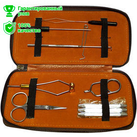 Набор инструментов для вязания мушек в чехле из кожзам. (Kosadaka)