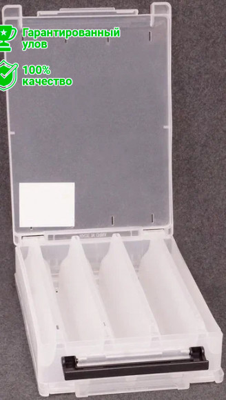 Коробка Kosadaka TB-S61B-CL для воблеров двухстор., продольн.секц., прозрачная 