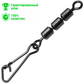 Вертлюг высокоскор. тройной с hooked snap №7 15kg (3шт.) Kosadaka