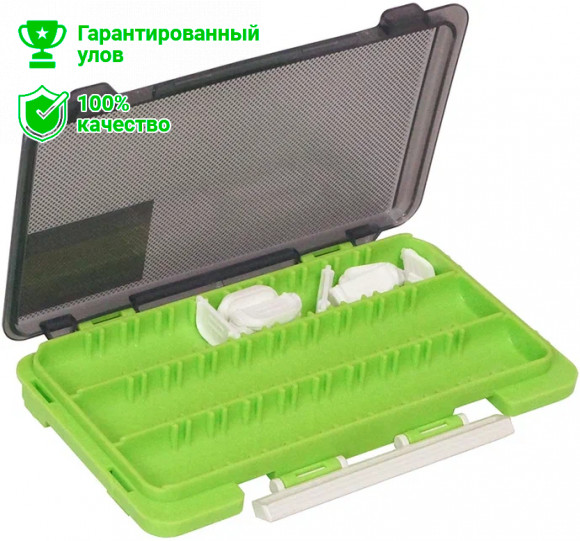 Коробка Kosadaka TB-S63A-GRN 3 продольн.секции + доп. вставки, зелёная