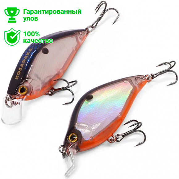 Воблер Kosadaka 3D Flat Crank 55F, плав., 55мм, 7.5г, 0.1-0.6м, цв.BTS