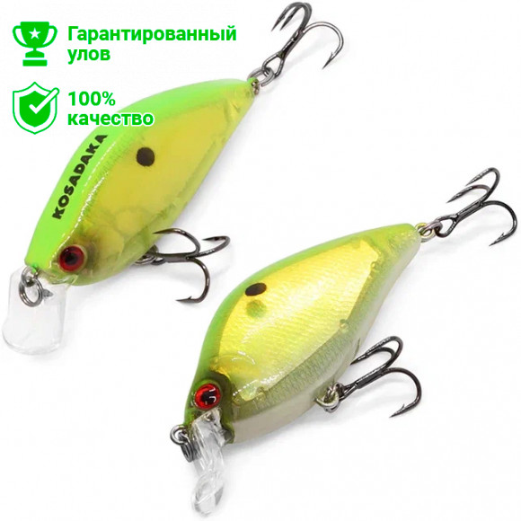 Воблер Kosadaka 3D Flat Crank 55F, плав., 55мм, 7.5г, 0.1-0.6м, цв.CL