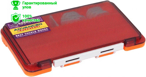 Коробка Kosadaka TB-S63A-OR 3 продольн.секции + доп. вставки, оранжевая 