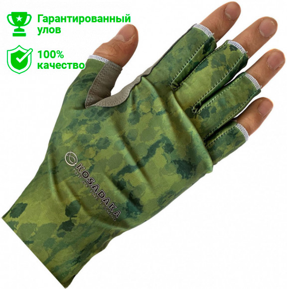 Перчатки эласт. без пальц. Sun Gloves, цвет Khaki Snake, р-р L/XL (Kosadaka)