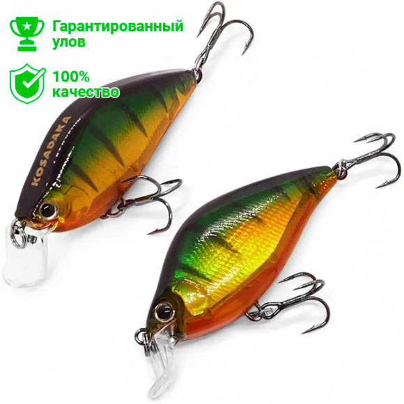 Воблер Kosadaka 3D Flat Crank 55F, плав., 55мм, 7.5г, 0.1-0.6м, цв.PC