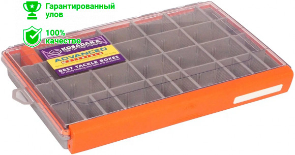 Коробка Kosadaka TB-S67-OR герм. 4 продольн.секции + доп. вставки, оранжевая 