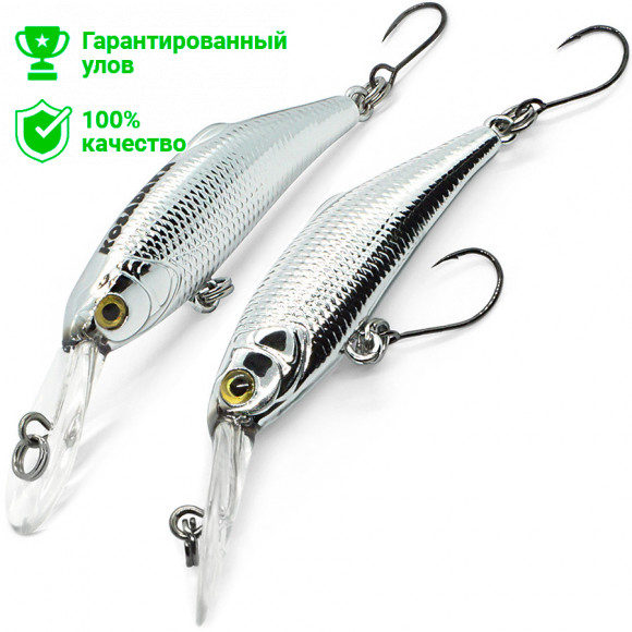 Воблер Kosadaka SHARKY Minnow XD 43S плав., 43мм, 2.15г, 0.4-1.2м, цв.SIL