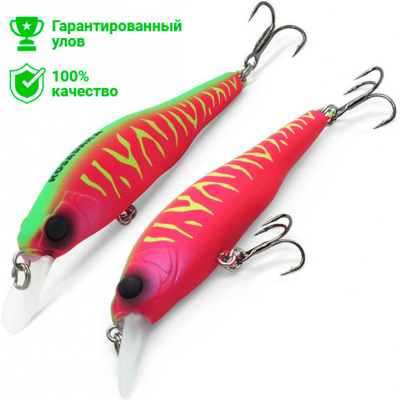 Воблер Kosadaka X-80 xs 65SP суспенд, 65мм, 5.5г, 0.8-1.2м, цв.ROS