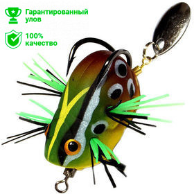 Приманка-незацеп.мягк.оснащ.плав. Лягушка-поппер-спинер им.лапкок LB10 30mm, 4g, цвет G02 (Kosadaka) Приманка-незацеп.мягк.оснащ.плав. Лягушка-поппер-спинер им.лапкок LB10 30mm, 4g, цвет G02 (Kosadaka)