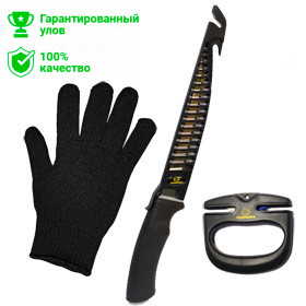 Набор: металлизированная перчатка, нож, точилка. GKS1 (Kosadaka)