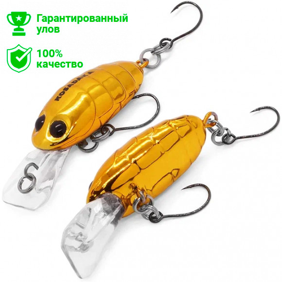 Воблер Kosadaka Crankin Pupa XD 35F, плав., 35мм, 2.9г, 0.9-1.8м, цв.GLD
