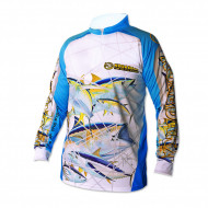 Футболка Kosadaka с длинным рукавом Sunblock бело-голубая р. M