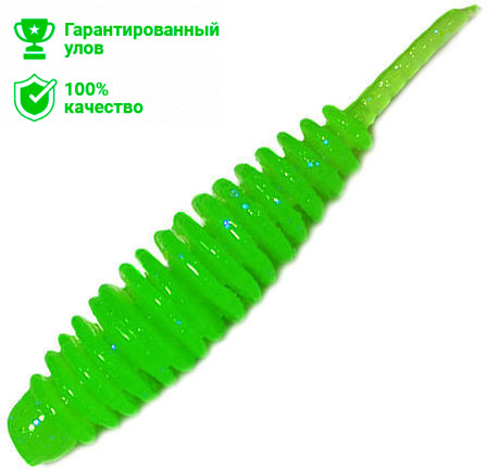 Приманка силик. Kosadaka LEECH 42, банка (10шт), запах креветки, цвет FG (fluogreen) LCH-042-SHR-FG