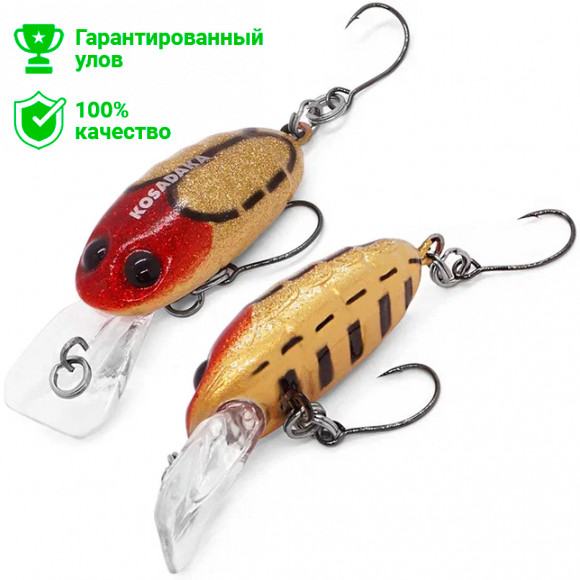 Воблер Kosadaka Crankin Pupa XD 35F, плав., 35мм, 2.9г, 0.9-1.8м, цв.L15