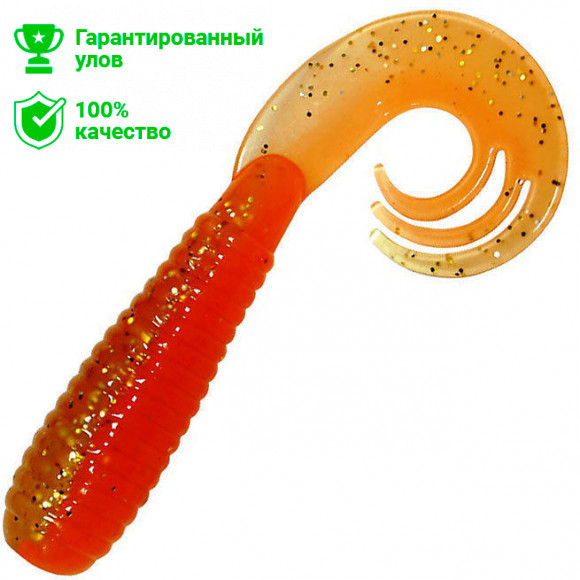 Твистер Kosadaka с разрезным хвостом TRIPLE TAIL 90, 8шт., цвет ORG Твистер Kosadaka с разрезным хвостом TRIPLE TAIL 90, 8шт., цвет ORG