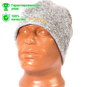 Шапка "Universal" вязанная светло-серый / мех меланж