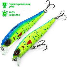 Воблер Kosadaka WINS XS 75SP суспенд, 75мм, 5.5г, 0.3-1.2м, цв.BKK