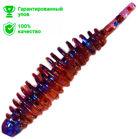 Приманка силик. Kosadaka LEECH 42, банка (10шт), запах креветки, цвет RB (red blue) LCH-042-SHR-RB