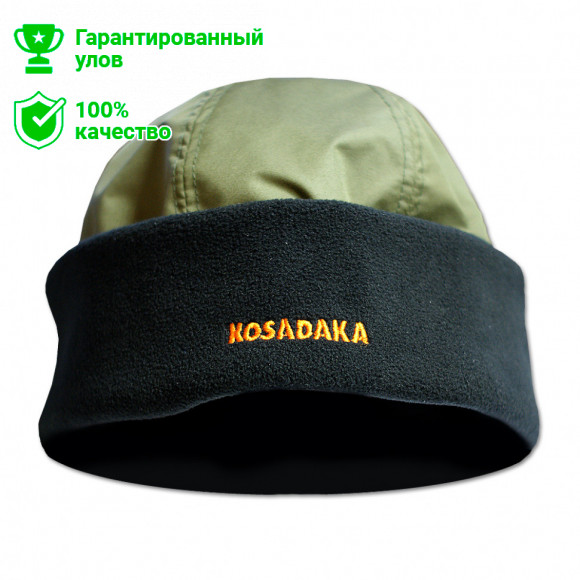 Шапка "Universal" плащевка хаки / флис чёрн