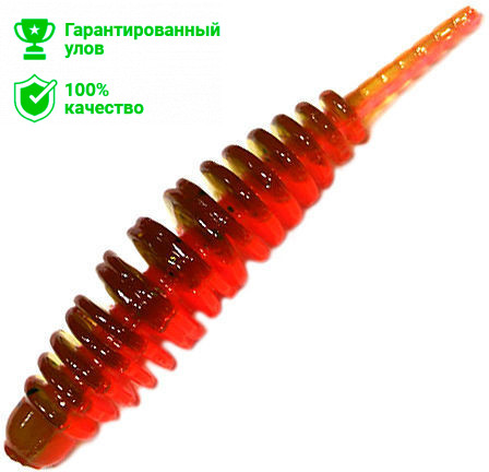Приманка силик. Kosadaka LEECH 42, банка (10шт), запах сыра, цвет DGR (dark green red) LCH-042-CH-DGR